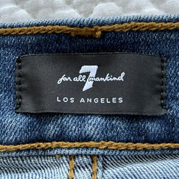 7 For All Mankind Slimmy Slim Straight Medium Wash Denim Jeans  Women’s Sz 30 - Picture 5 of 11